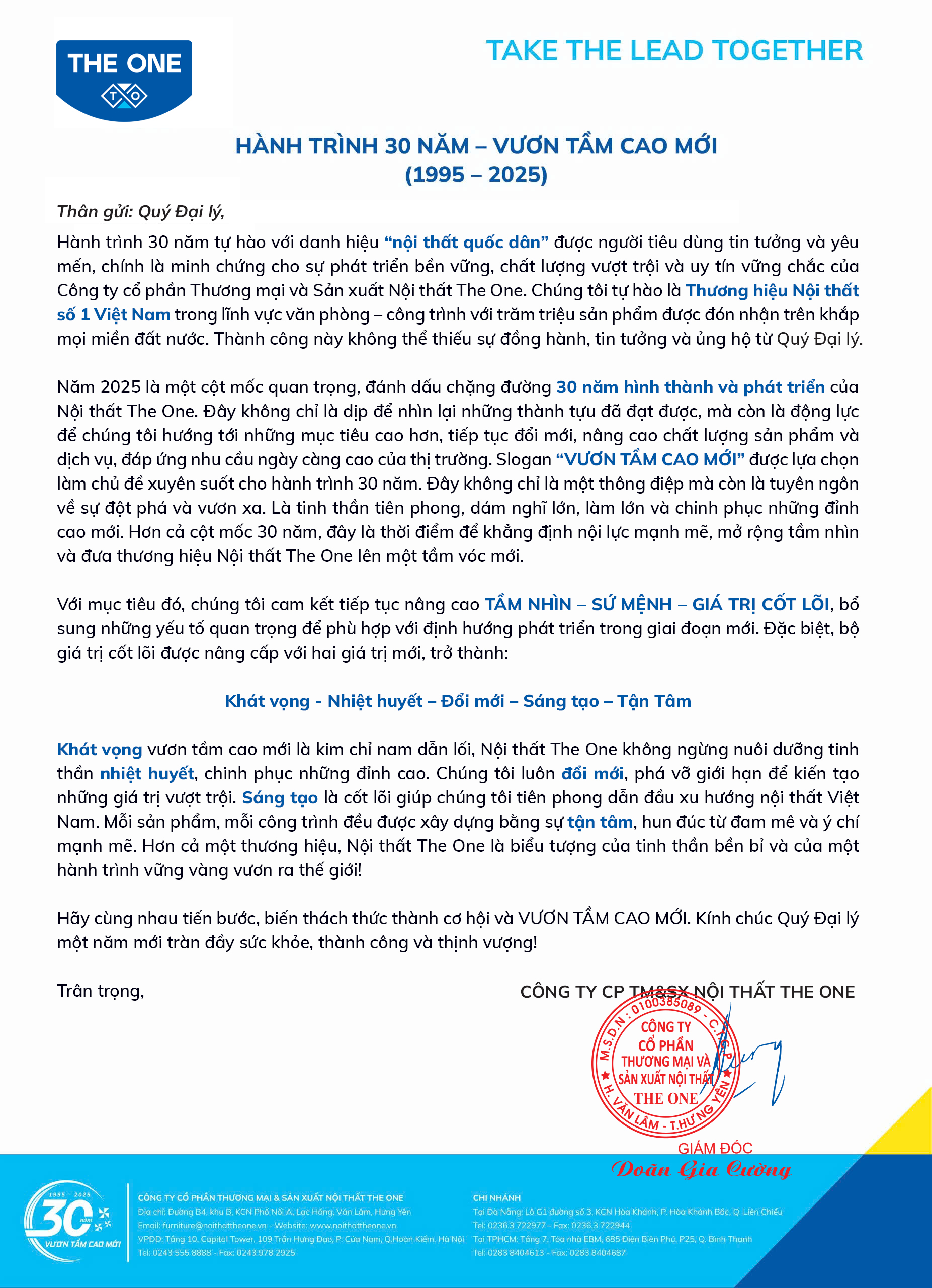 tiếp bước 30 năm vươn tầm cao mới